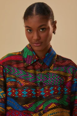 FARM Rio MULTICOLOR MIRAGE SHIRT LONG SLEEVES