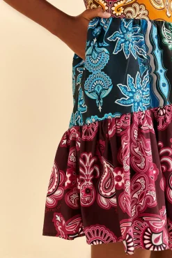 FARM Rio  MULTICOLOR SWEET MERMAIDS SHORT SLEEVE MINI DRESS