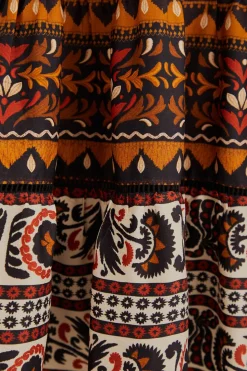 FARM Rio  MULTICOLOR TAPESTRY GARDEN HIGH NECK MIDI DRESS