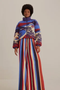 FARM Rio  MULTICOLOR WINTER STRIPES TAILORED PANTS
