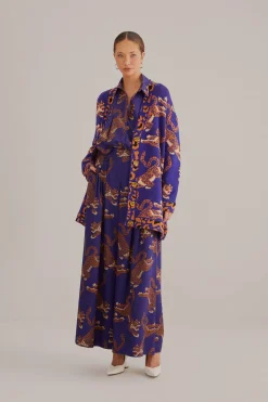 FARM Rio  NAVY BLUE LEOPARDS KNIT CARDIGAN