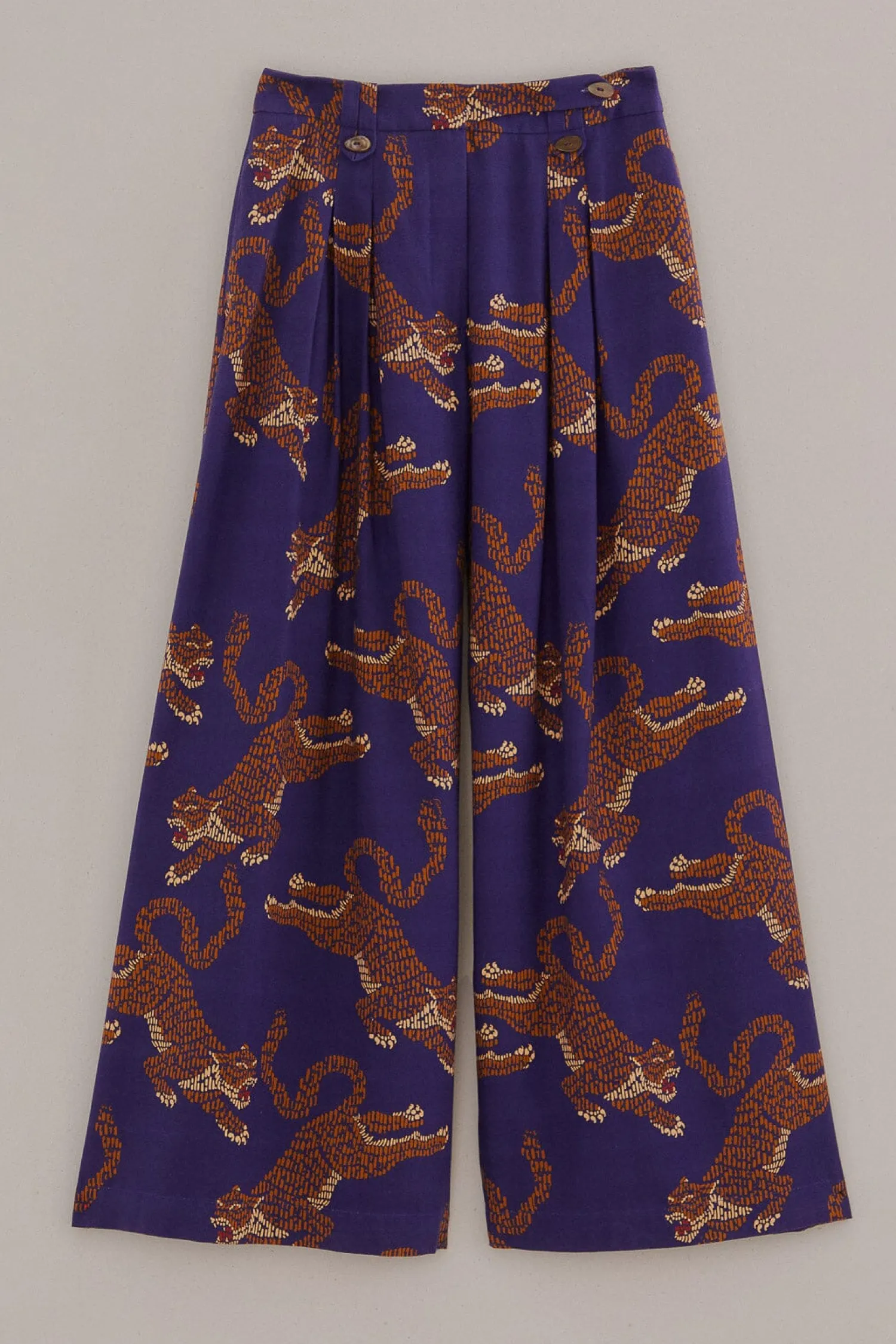 FARM Rio NAVY BLUE LEOPARDS TAILORED PANTS