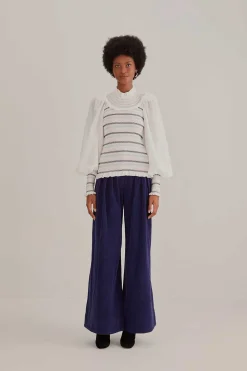 FARM Rio  NAVY BLUE LOW WAISTED TAILORED PANTS