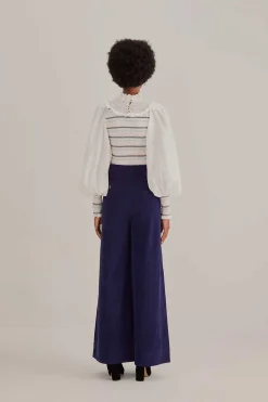 FARM Rio  NAVY BLUE LOW WAISTED TAILORED PANTS