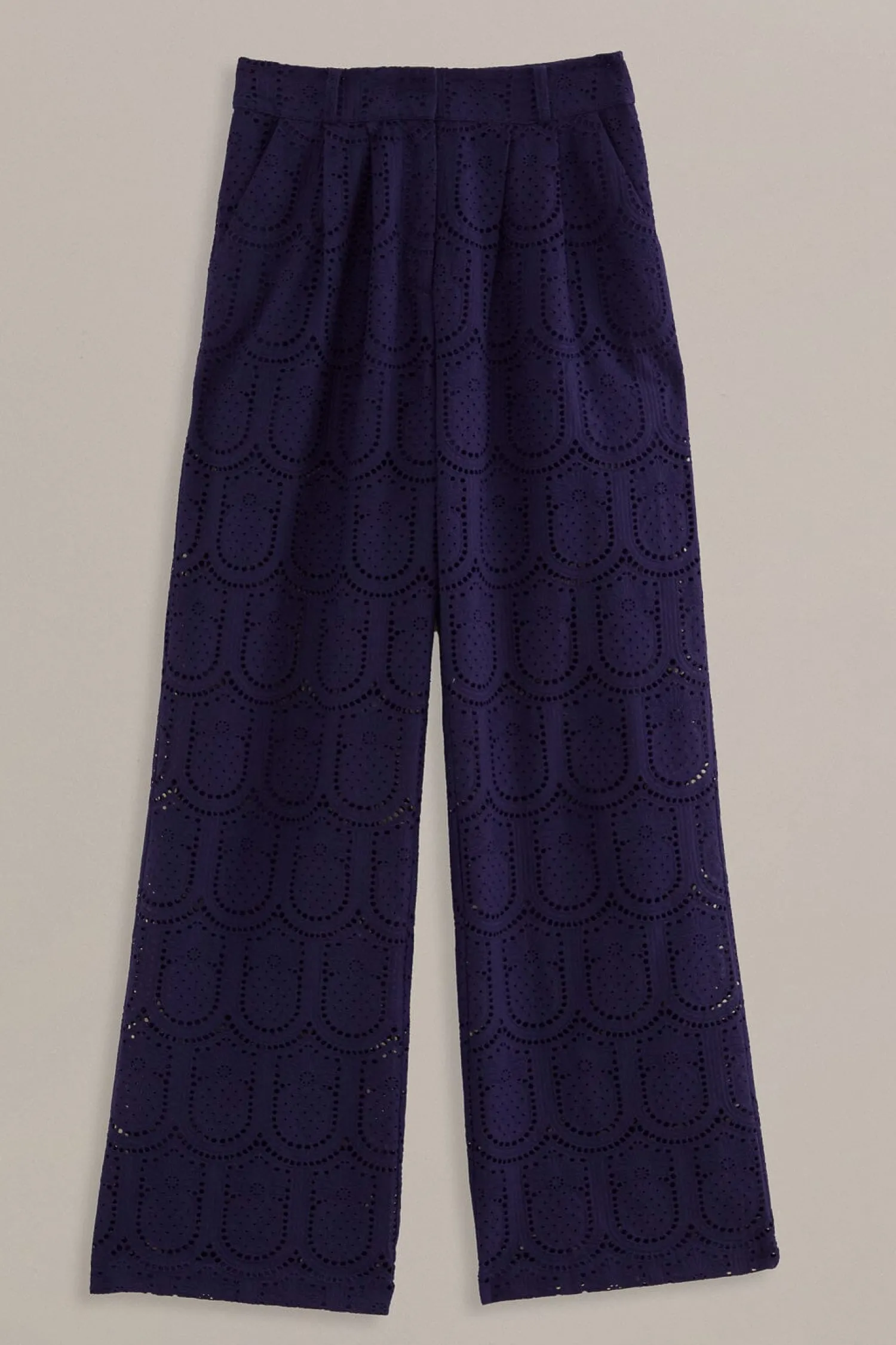 FARM Rio NAVY BLUE PINEAPPLE EYELET PANTS