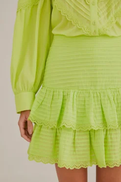 FARM Rio  NEON GREEN MINI SKIRT