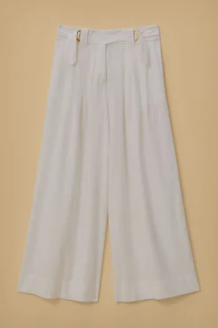FARM Rio  OFF-WHITE LINEN LOW WAIST PANTS