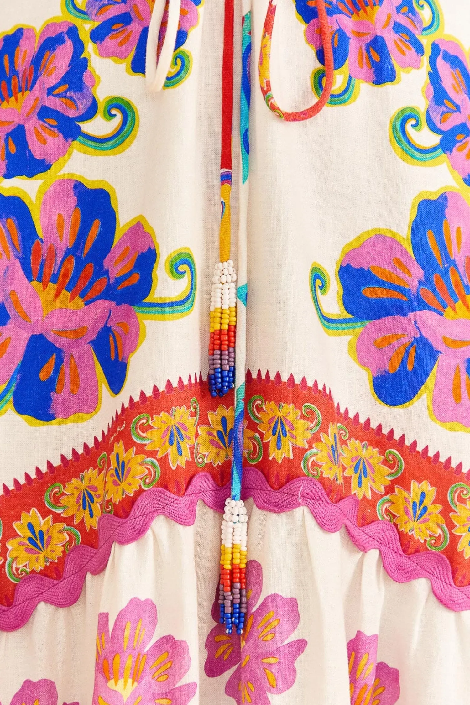 FARM Rio OFF-WHITE VIVID GARDEN MAXI DRESS