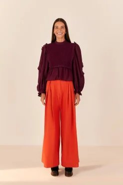 FARM Rio  ORANGE TAILORED PANTS