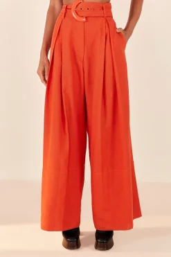 FARM Rio  ORANGE TAILORED PANTS
