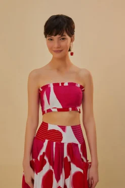 FARM Rio PAINTED HEARTS SLEEVELESS TOP