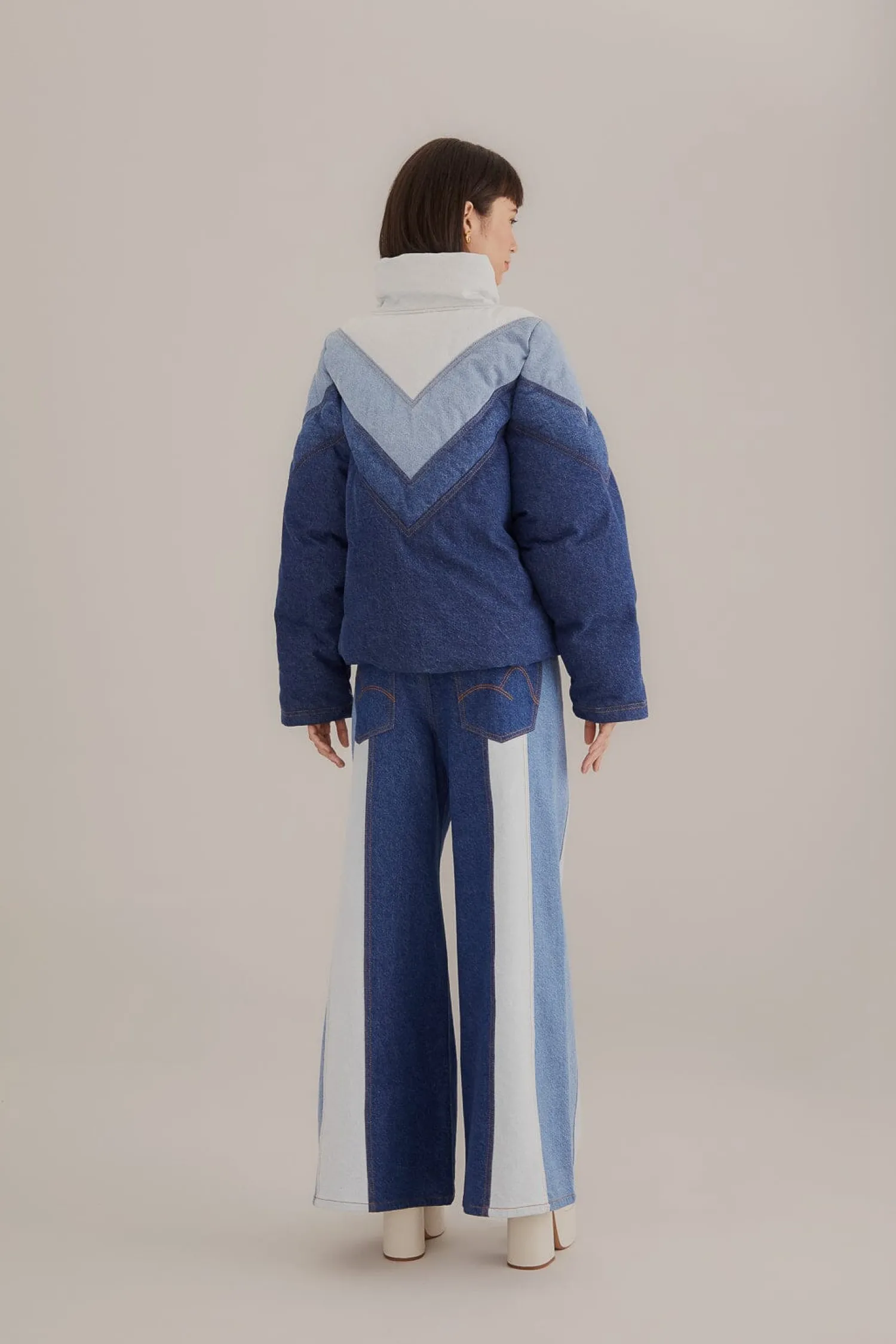 FARM Rio PATCHWORK DENIM WIDE PANTS