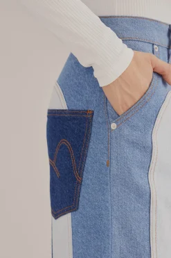 FARM Rio PATCHWORK DENIM WIDE PANTS