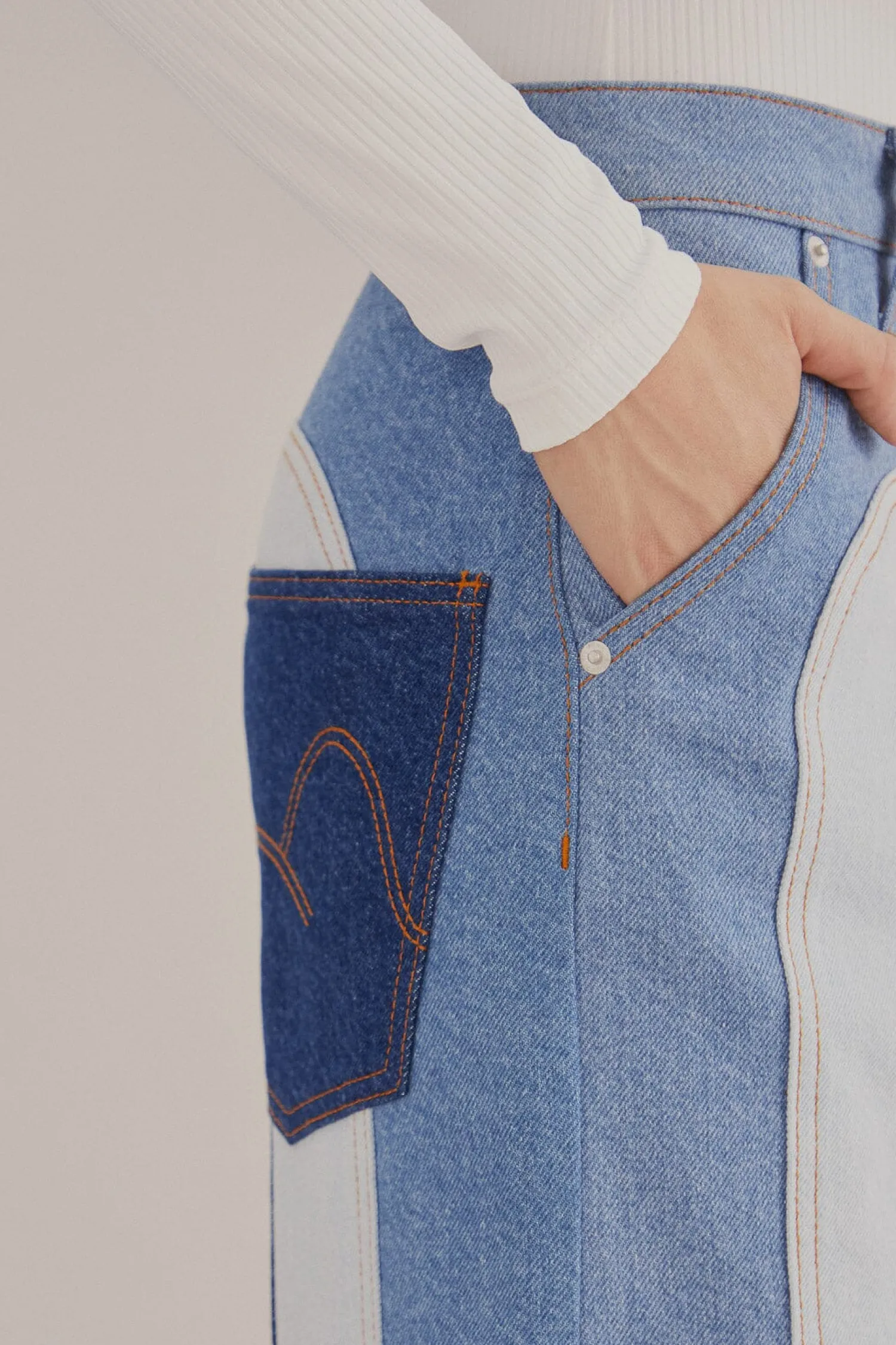 FARM Rio PATCHWORK DENIM WIDE PANTS