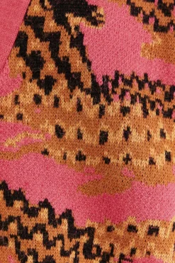 FARM Rio  PINK CROCO KNIT CARDIGAN