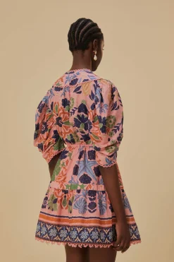FARM Rio  PINK SEASHELL TAPESTRY MINI DRESS