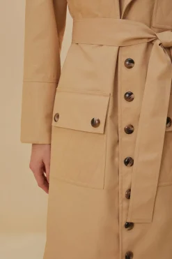 FARM Rio  POCKETS OVER NUDE TRENCH COAT