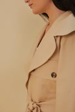 FARM Rio  POCKETS OVER NUDE TRENCH COAT
