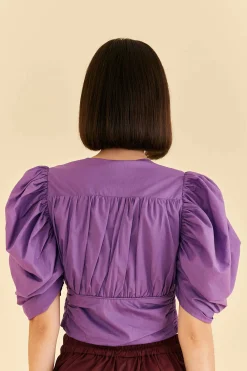 FARM Rio  PURPLE CROPPED BLOUSE