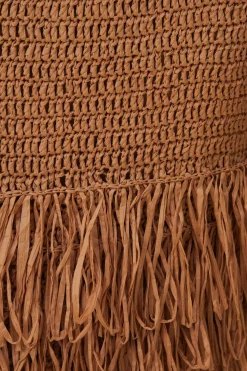 FARM Rio  RAFFIA CUT-OUT MIDI DRESS
