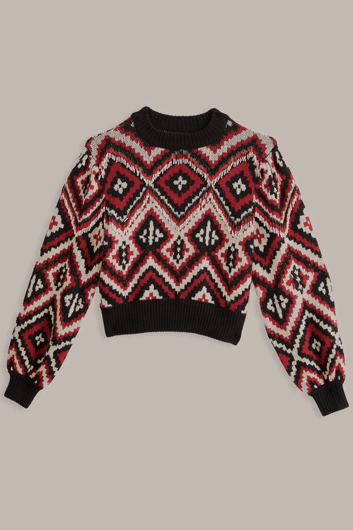 FARM Rio RAUTI BEADED KNIT SWEATER