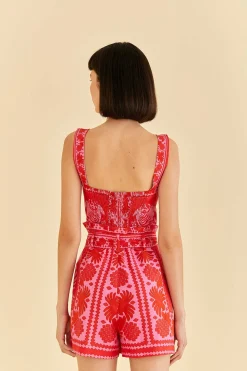 FARM Rio RED JUNGLE SCARF ROMPER