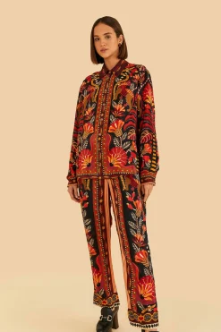 FARM Rio  RED NATURE BEAUTY SCARF PANTS