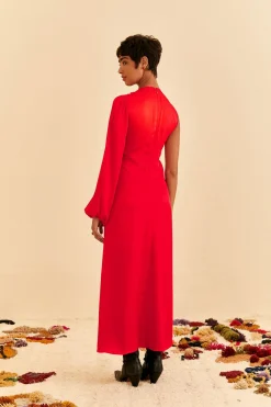FARM Rio  RED ONE SHOULDER MAXI DRESS