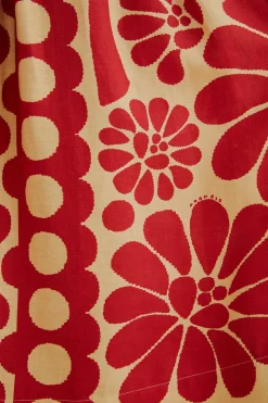 FARM Rio RED PALERMO SLEEVELESS MIDI DRESS