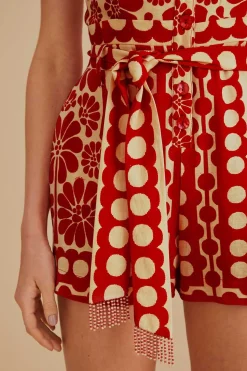 FARM Rio  RED PALERMO SLEEVELESS ROMPER