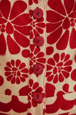 FARM Rio  RED PALERMO SLEEVELESS ROMPER