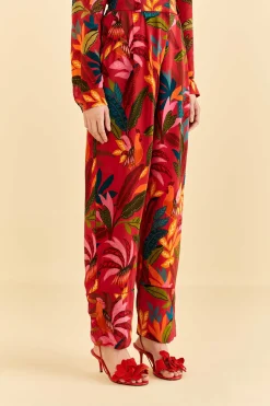 FARM Rio RED ROOSTER LEAVES PANTS