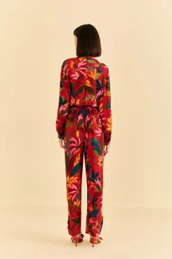 FARM Rio RED ROOSTER LEAVES PANTS