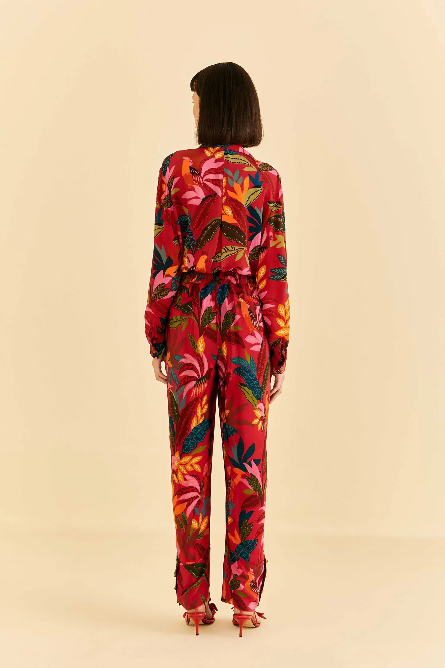 FARM Rio RED ROOSTER LEAVES PANTS