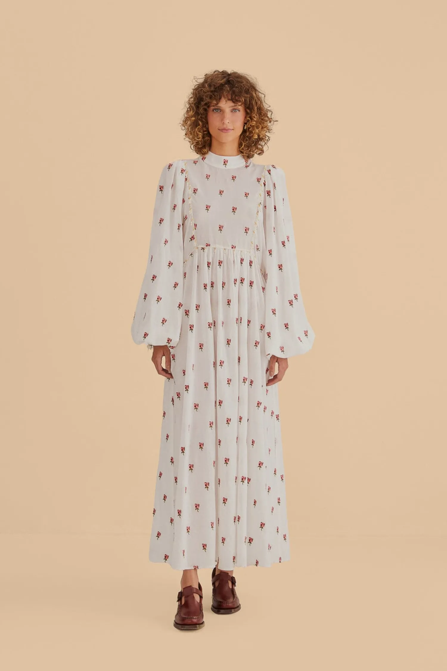 FARM Rio ROSE EMBROIDERED MAXI DRESS