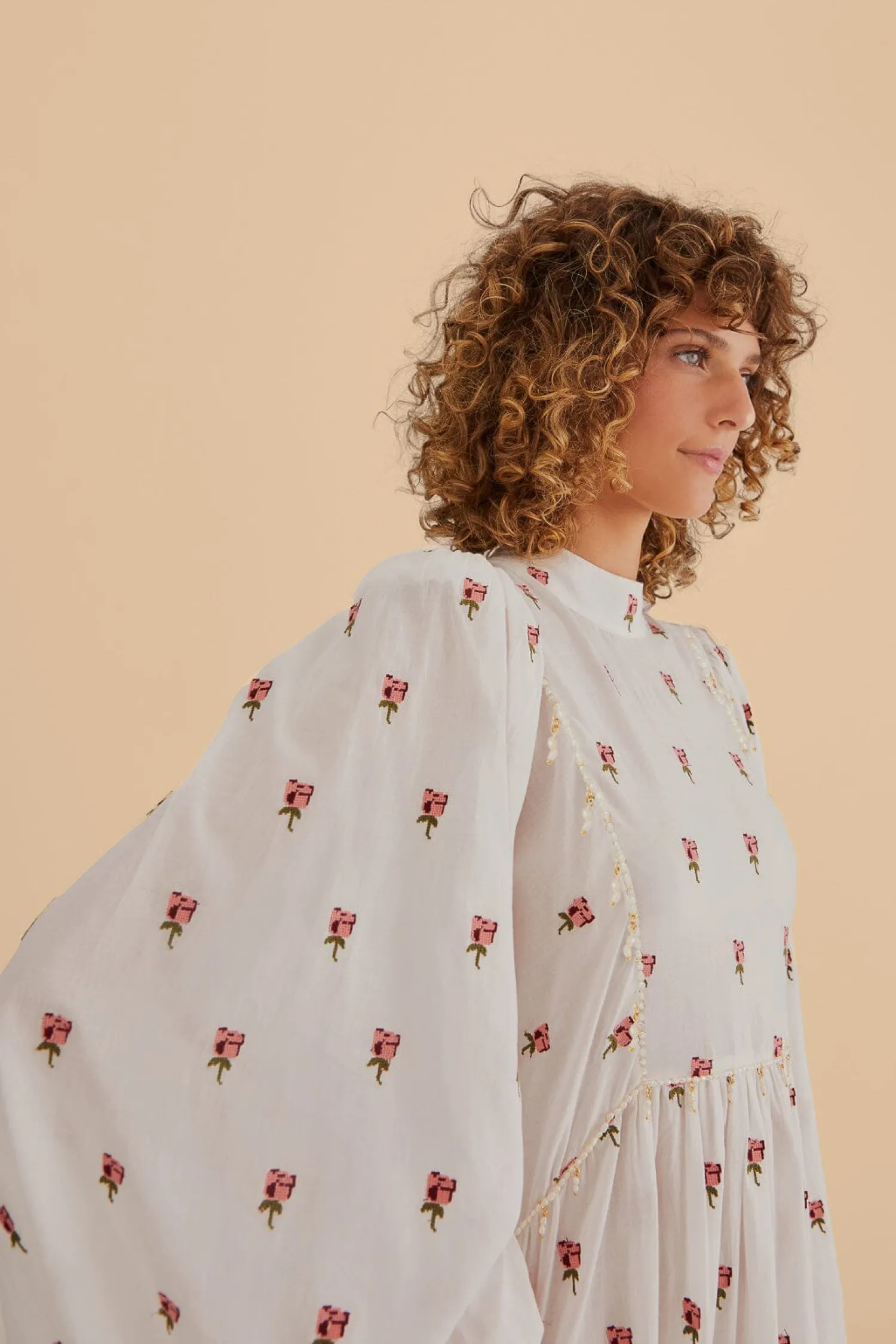 FARM Rio ROSE EMBROIDERED MAXI DRESS