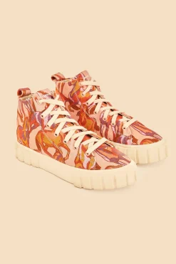 FARM Rio  ROSE WILD HORSES FLATFORM SNEAKER