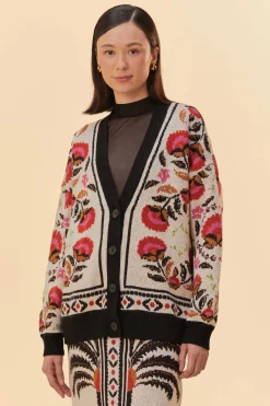 FARM Rio SAND PALMS PARADISE KNIT CARDIGAN