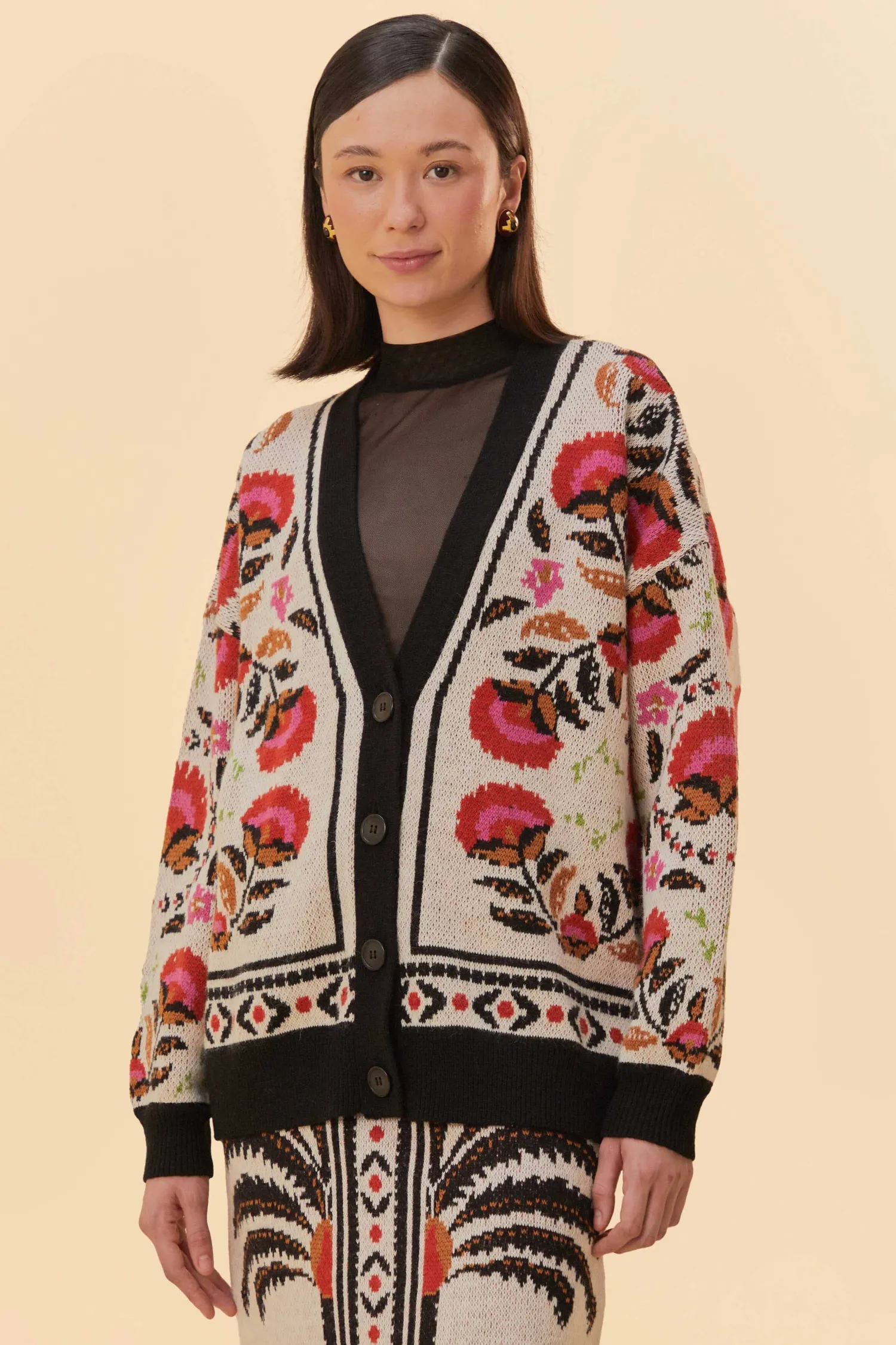 FARM Rio SAND PALMS PARADISE KNIT CARDIGAN