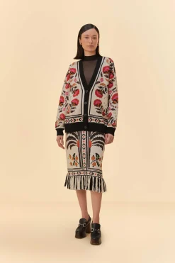 FARM Rio  SAND PALMS PARADISE KNIT CARDIGAN
