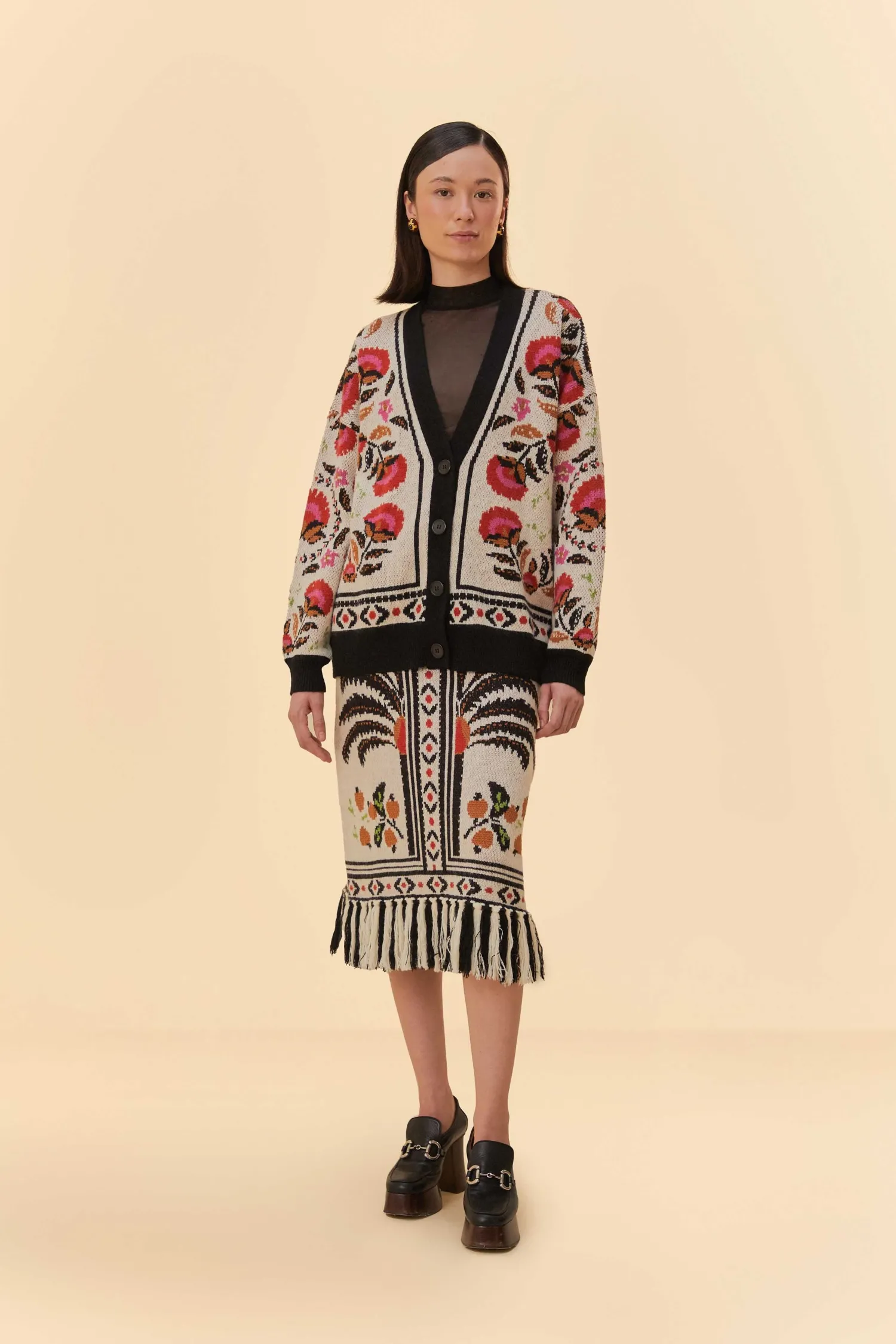 FARM Rio SAND PALMS PARADISE KNIT CARDIGAN