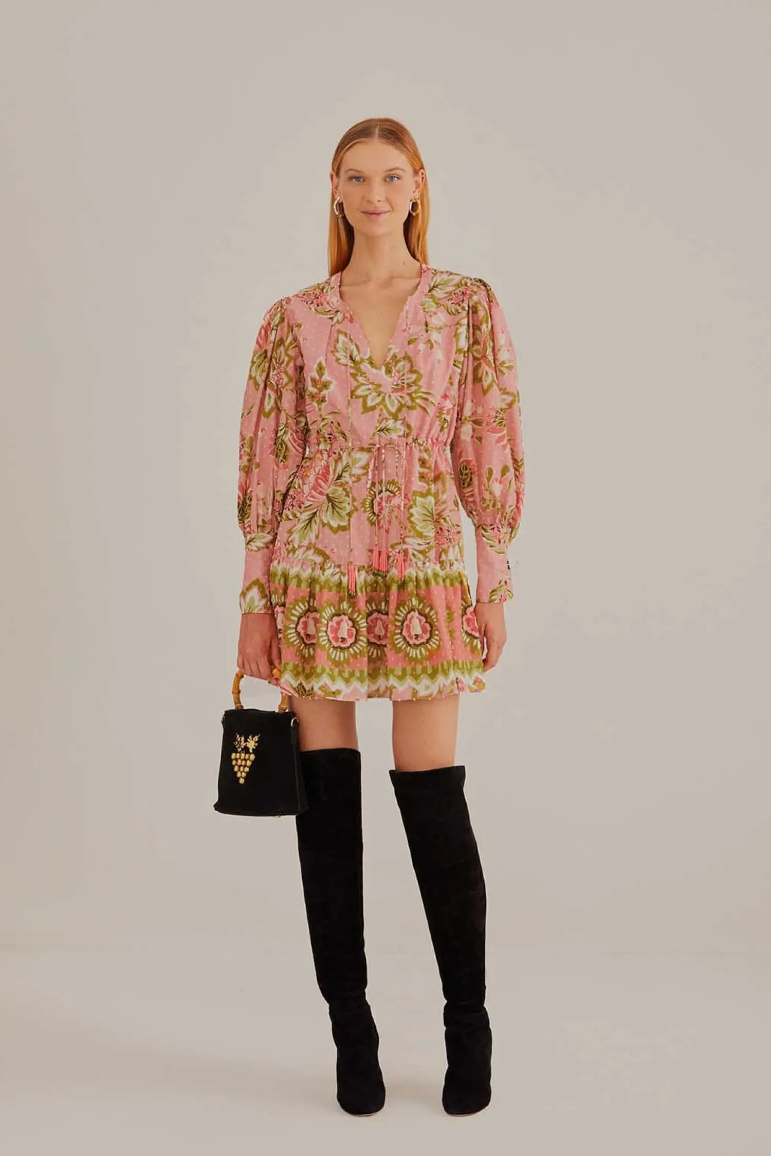 FARM Rio SOFT PINK AURA FLORAL MINI DRESS