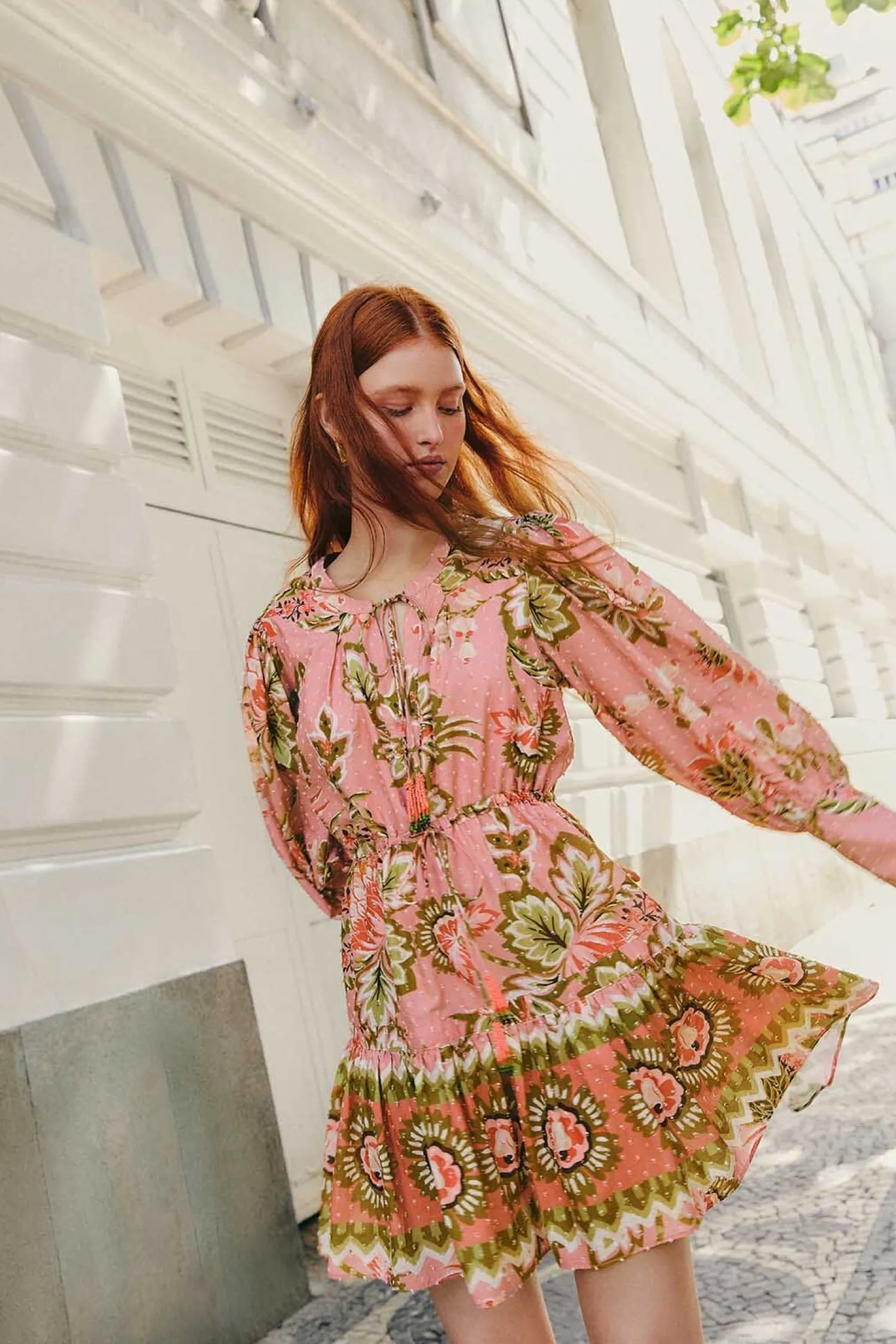 FARM Rio SOFT PINK AURA FLORAL MINI DRESS