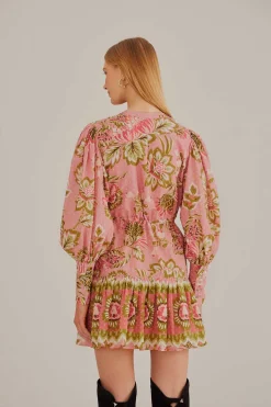 FARM Rio SOFT PINK AURA FLORAL MINI DRESS