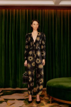 FARM Rio SUNNY MOOD SEQUIN V NECK JUMPSUIT