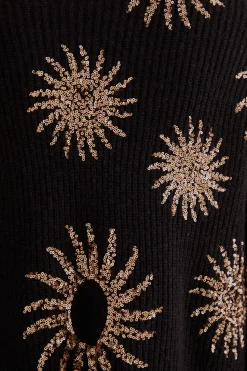 FARM Rio  SUN SEQUIN EMBROIDERED KNIT CARDIGAN