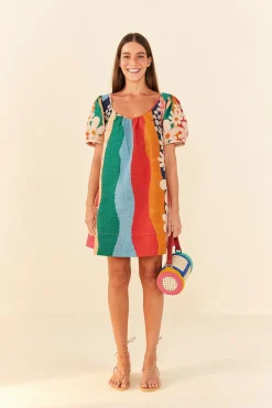 FARM Rio  SUPER FUN DAISY ORGANIC COTTON MINI DRESS