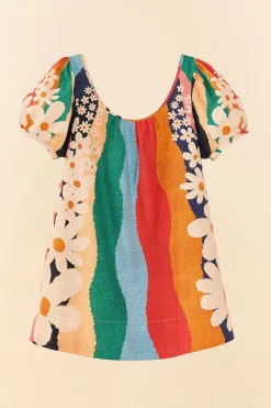 FARM Rio  SUPER FUN DAISY ORGANIC COTTON MINI DRESS