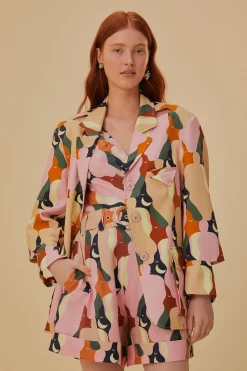 FARM Rio THE KISS MULTICOLOR CUT OUT BLAZER