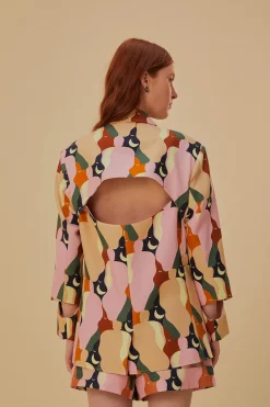 FARM Rio  THE KISS MULTICOLOR CUT OUT BLAZER